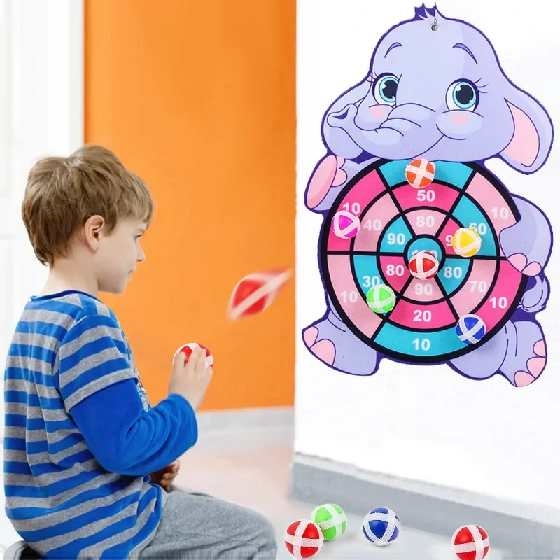 Child Montessori Toys for Kids 2 To 4 Years Old Cartoon Animal Dart Board Sticky Ball Family Interactive Educational Toys Baby