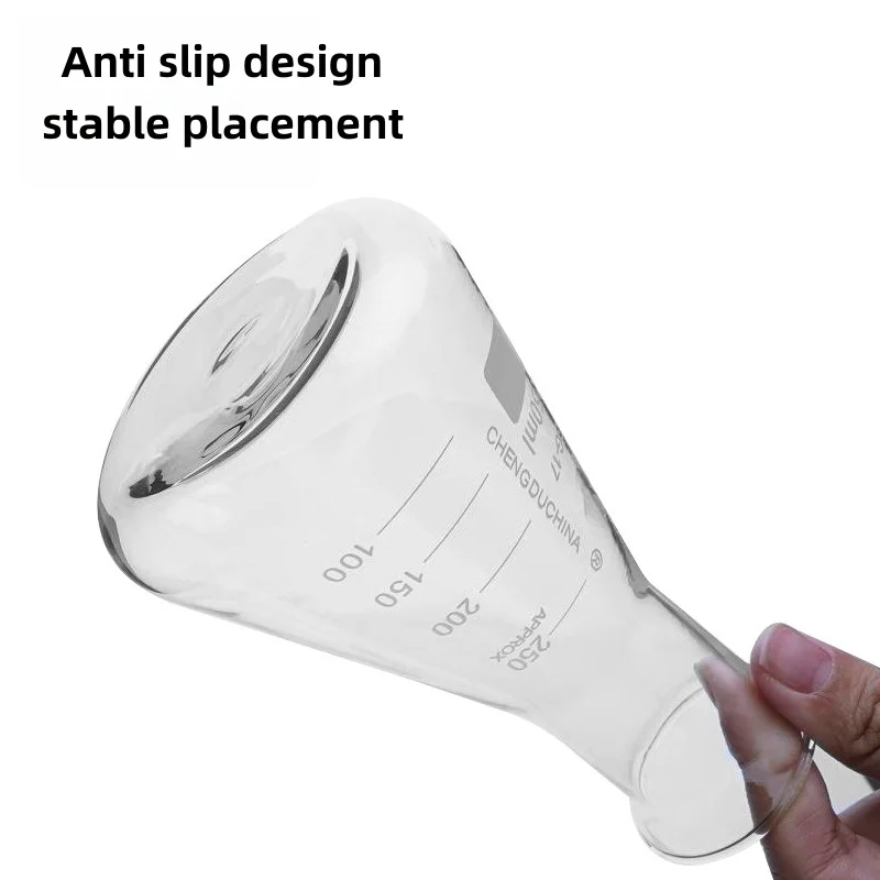 Triangular Conical Flask Silicone Stopper–50-3000 Milliliters High Borosilicate Glass Bell Mouth Scale High Pressure–JVLAB