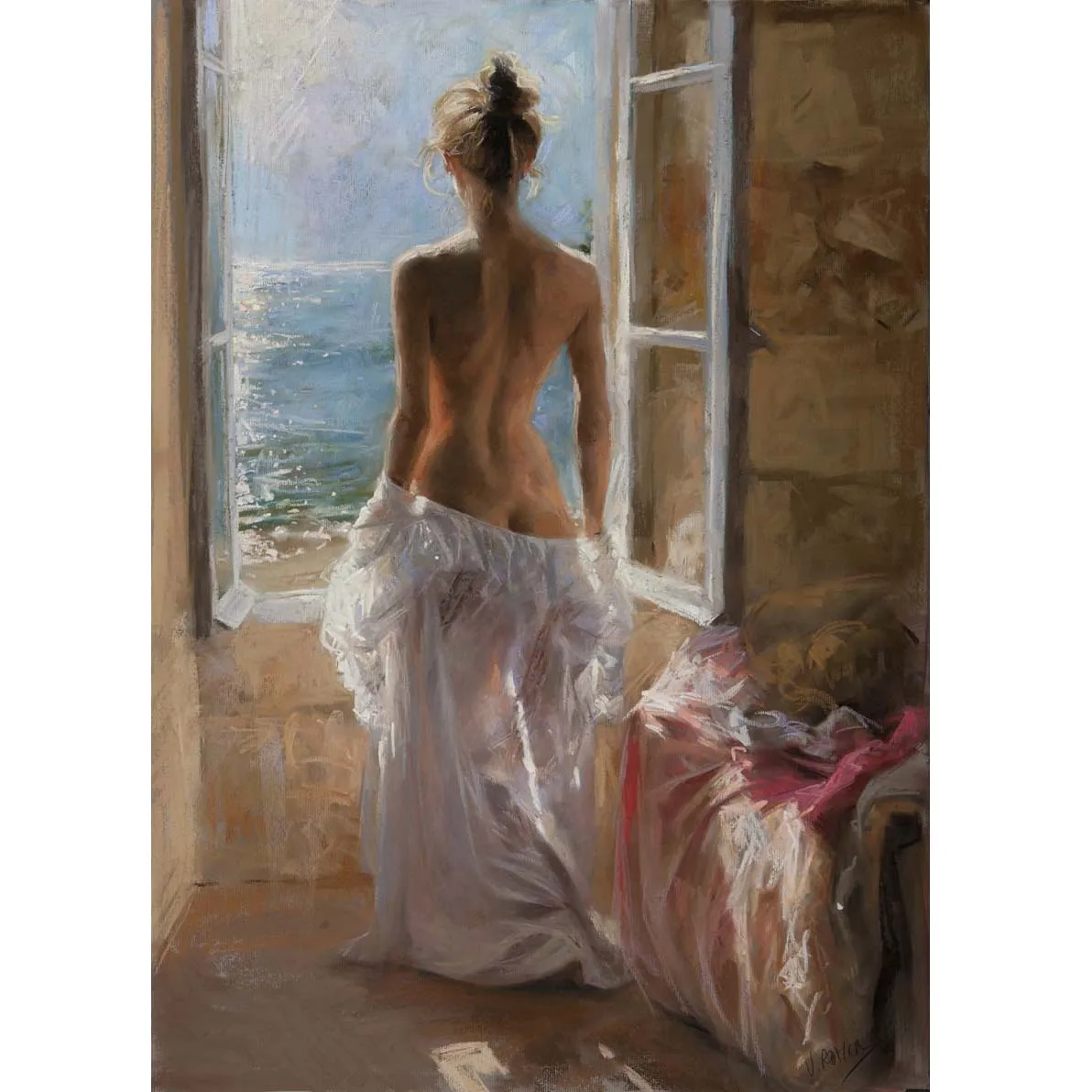 redondo--35 by Vicente Romero Redondo,World famous oil painting reproduction,Hand painted figure oil painting.Nude oil painting