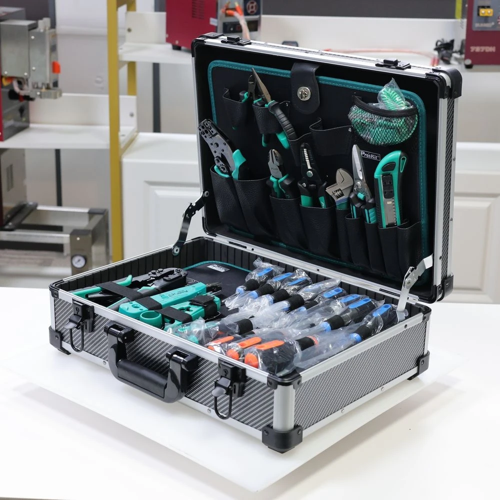 

Pro'sKit PK-1938M Series Telecom Engineer Tool Group with Wire Stripper and Crimper for Rail Transit and Security Systems