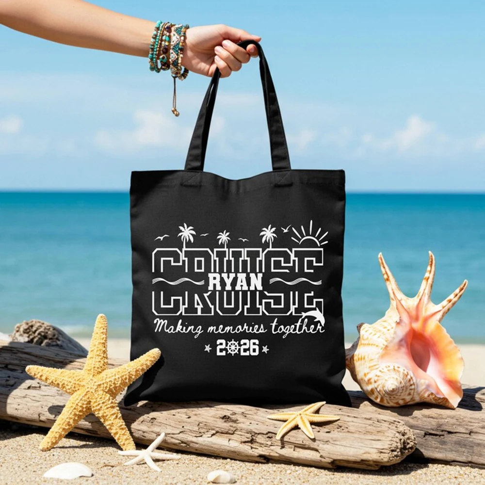 カスタムクルーズパターンプリントトートバッグ夏の旅行ショルダーバッグ一緒に思い出を作りましょうトート家族の再会ギフトバッグ