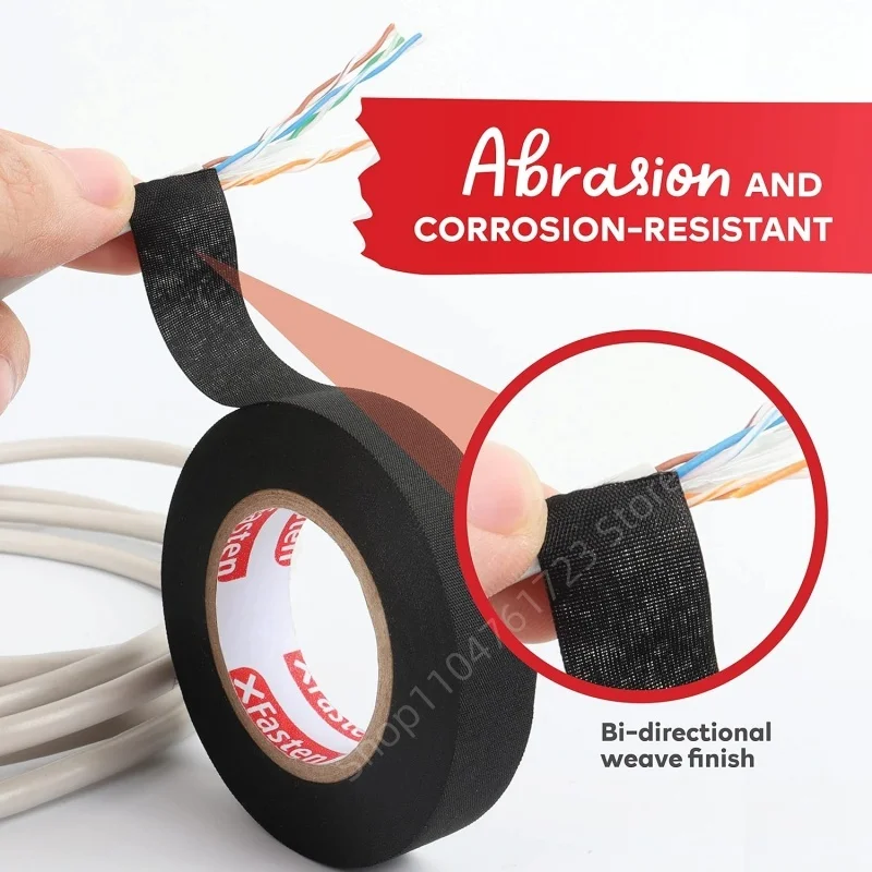 1-10Pcs 15M Electrical Insulating Tape Heat Resistant Harness Tape 15mm Car Cable Harness Wiring Loom Protection Waterproof Tape