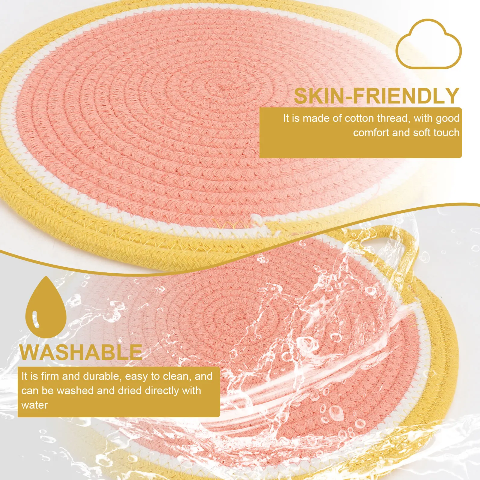 

Cotton Woven Placemat Decorative Tableware Pad Fruit Shaped Heat Insulated Dining Supplies Lightweight Scratch