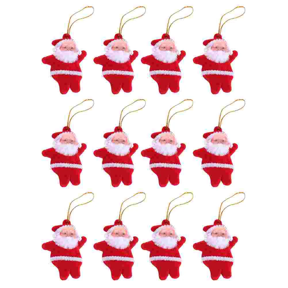 24 Pack Classic Santa Claus Xmas Tree Decorations Mini Pendants Red White Festive Home Decor Wind Chime Pendant Set