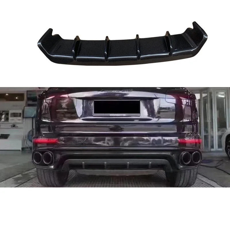 

Задняя губа из углеродного волокна, модифицированный задний спойлер, объемные автомобильные детали, обвес, подходит для Porsche Cayenne 958-17 гг.