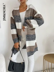 Jimmy & NORA – Cardigan à manches longues pour femme, pull en tricot, couleur unie, ample, chaud, décontracté, collection automne/extérieur