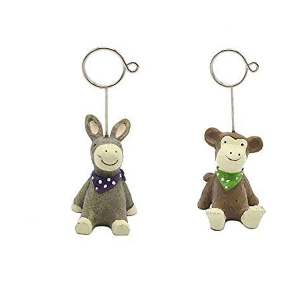 

6Pcs Animal Memo Clips Vintage Resin Desktop Message Holder Cartoon Photo Holder Office Home Use Desktop Decoration