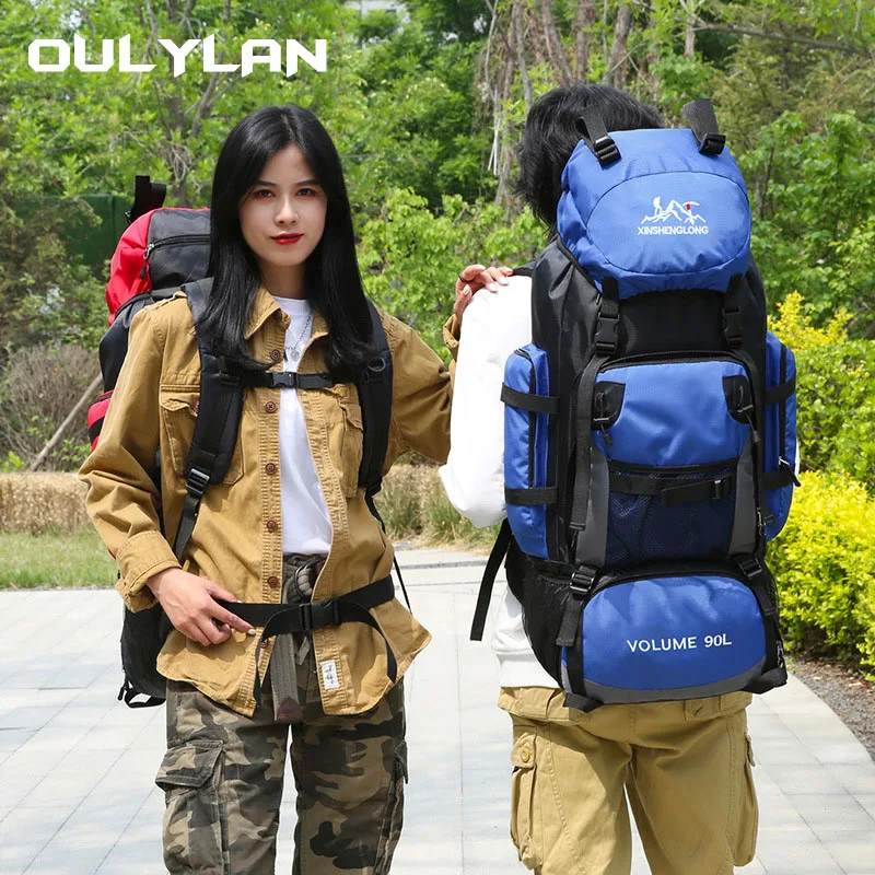 New 90L Travel Luggage Bag Hiking Women Men Camping Backpack Large Capacity Outdoor Mountaineering Waterproof Backpacks