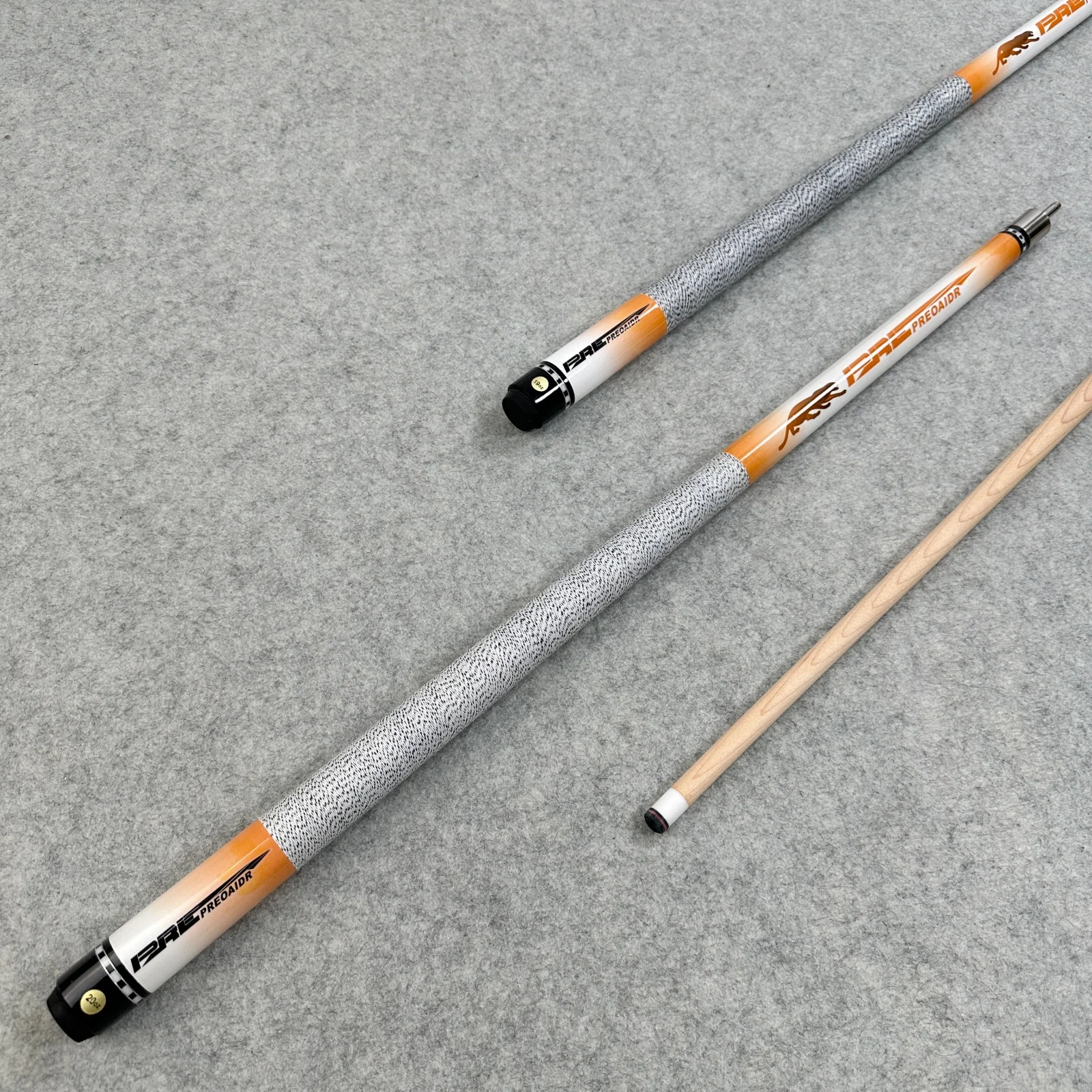 1pc Premium Orange Maple Pool Cue 1/2 Split Billiard Stick, 19oz-20oz Weight, 13mm Tip, Wrapped Non-Slip Grip, Quick Screw Joint