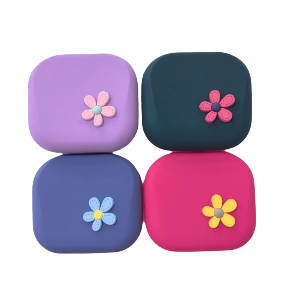 New Flower Silicone Storage Bag Square Multifunctional Magnet Coin Purse Magnetic Waterproof Cosmetic Bag Earphone Storage