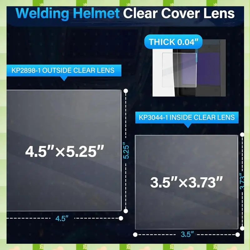 طقم عدسات بغطاء شفاف خارجي من سلسلة 2025 3350 لخوذة لحام فايكنغ الكهربائية، KP2898-1 وKP3044-1 - 20 قطعة، سلسلة 3350 #6