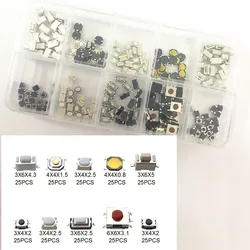 100/200/250Pcs/Set 10 Types FOR Car Keys Remote Control Keys Button Touch Microswitch Kit Tactile Push Button Switch