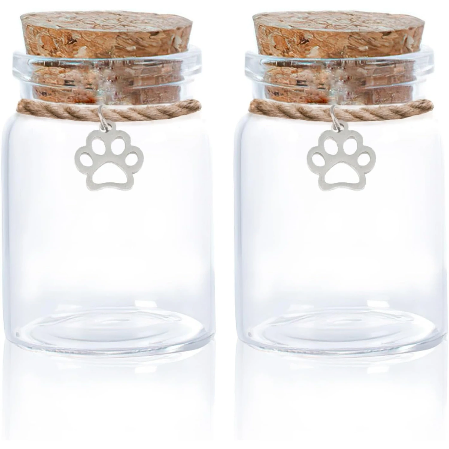 

Pet Hair Souvenir Storage, Pet Hair, Teeth, Ashes, Wooden Cork, Glass Bottle, Paw Print Pendant, Niche Commemorative Gift