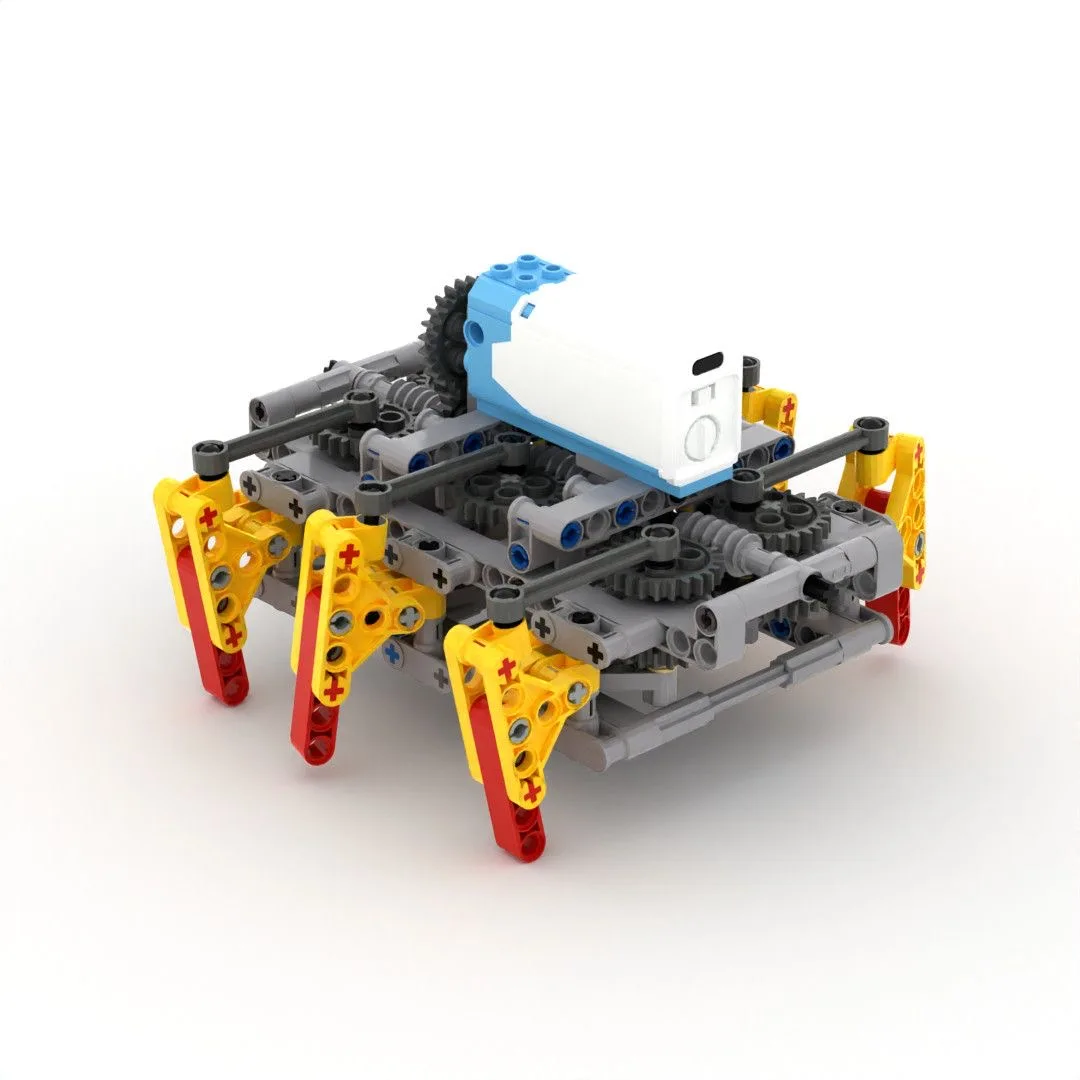 4268 Mini Engineer Domestic Bricks Gear Mechanical Set Robot Model Assembling Six-Legged Spider Kit with Charging Function