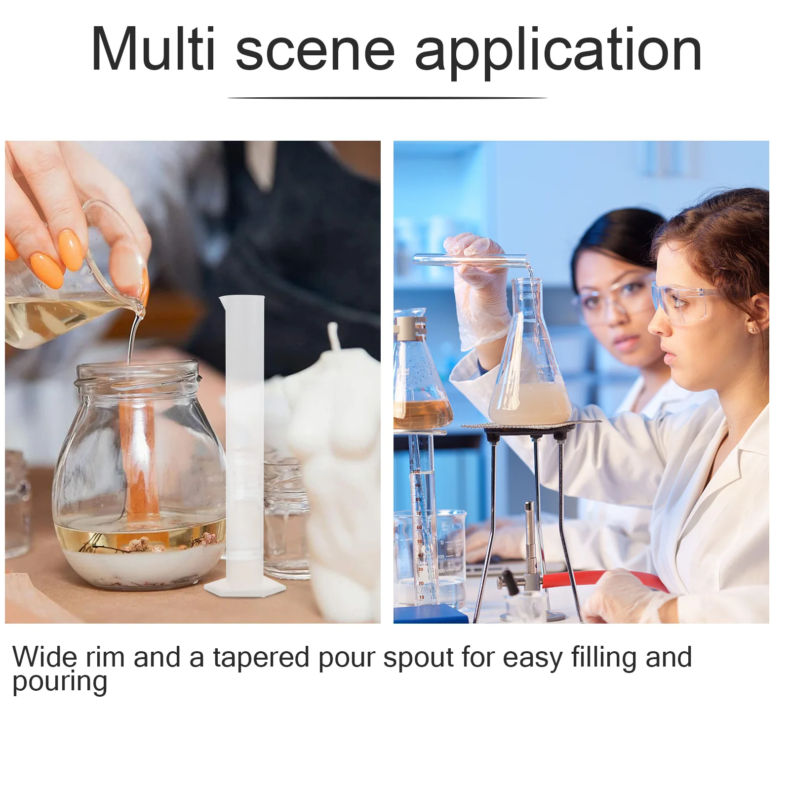 

100 Ml Plastic Measuring Cylinder Laboratory for Liquid Graduated 100ml Straight
