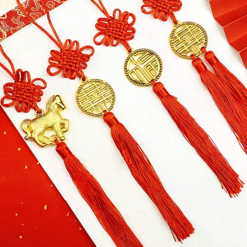 Pendentif rouge pour Festival du printemps chinois, décoration de la maison, centre commercial, année du cheval, 2026