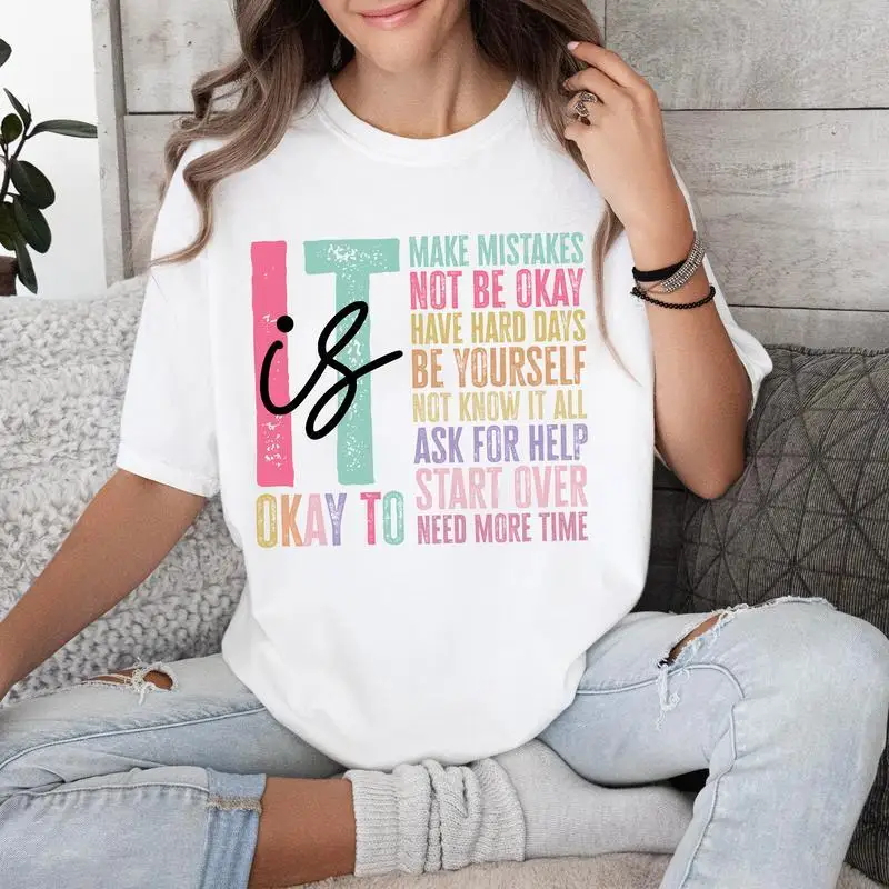 

It's Okay To Make Mistakes Comfort Color Shirt, Special Education Teacher Shirts, Mental Health Tshirt, Back To School