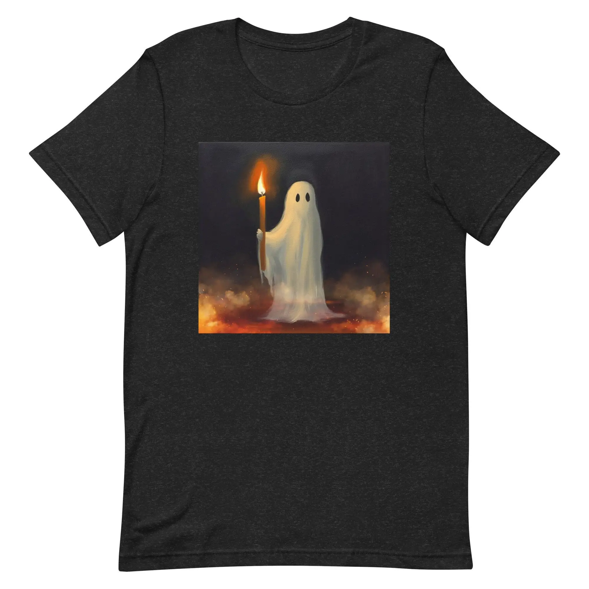 Halloween T Shirt Cute Ghost Holding Candle Funny Scary Costumes Pumpkin