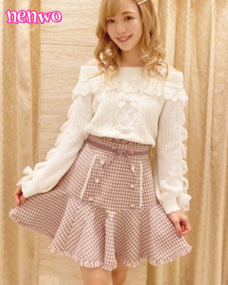 

Милая студенческая бархатная короткая юбка с бантом «гусиные лапки», осенне-зимняя элегантная тонкая юбка «рыбий хвост» с высокой талией для женщин