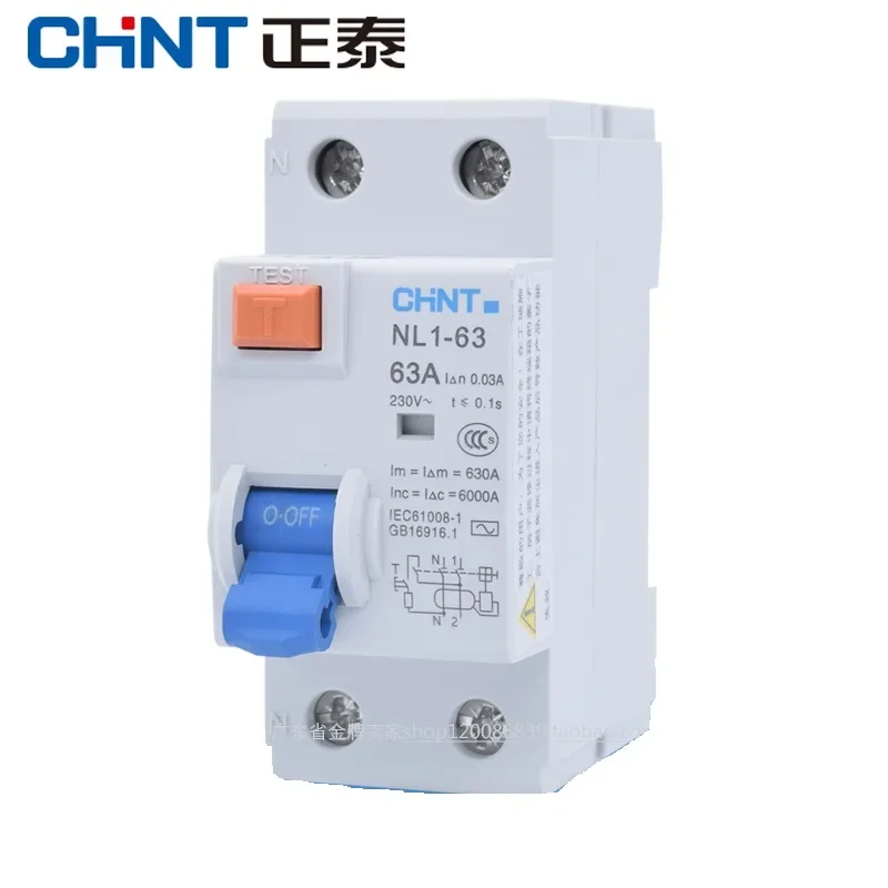 

CHINT NL1-63 1P+N 2P 63A 40A 25A 30MA RCCB Электронный электрический выключатель утечки Защита от остаточного тока