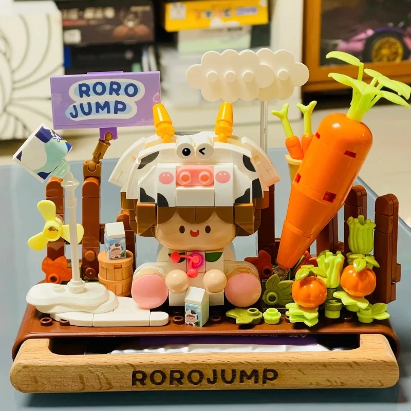 صندوق فيرمى صلصة اللحم صندوق عطري خشبي لبنات البناء ألعاب تجميع كاواي هدايا ديكور سطح المكتب لبنات البناء