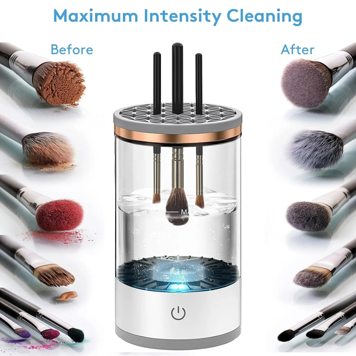 3 In 1 Electric Makeup Brush Cleaner Automatic Spinner Makeup Brush Holder Stand Women Lazy Cleaning Brush Washer Quick Dry Tool