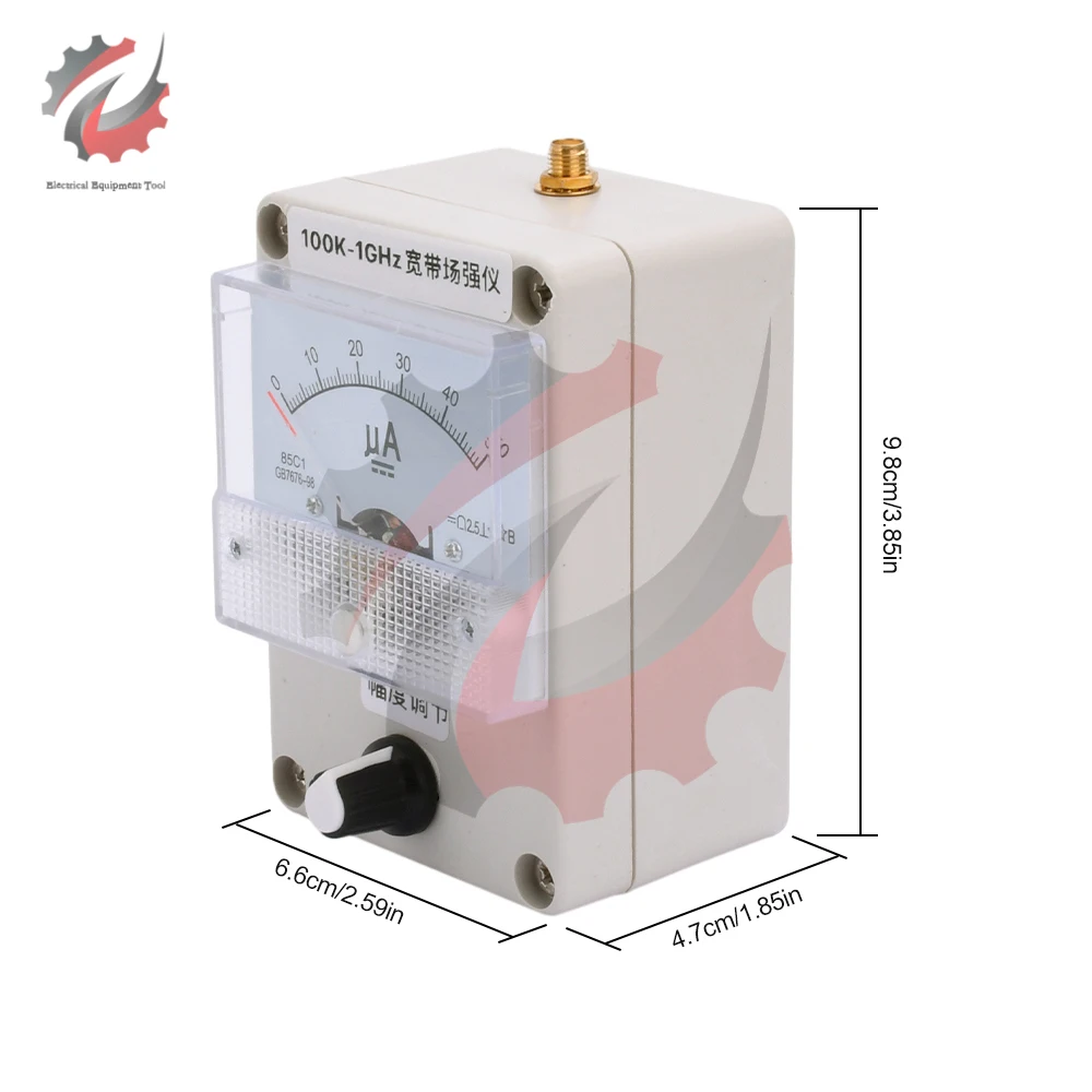 100KHz-1000MHz Dial Type Field Strength Indicator Meter RF Signal Level Meter With Antenna Suitable For Radio Antenna Radiation