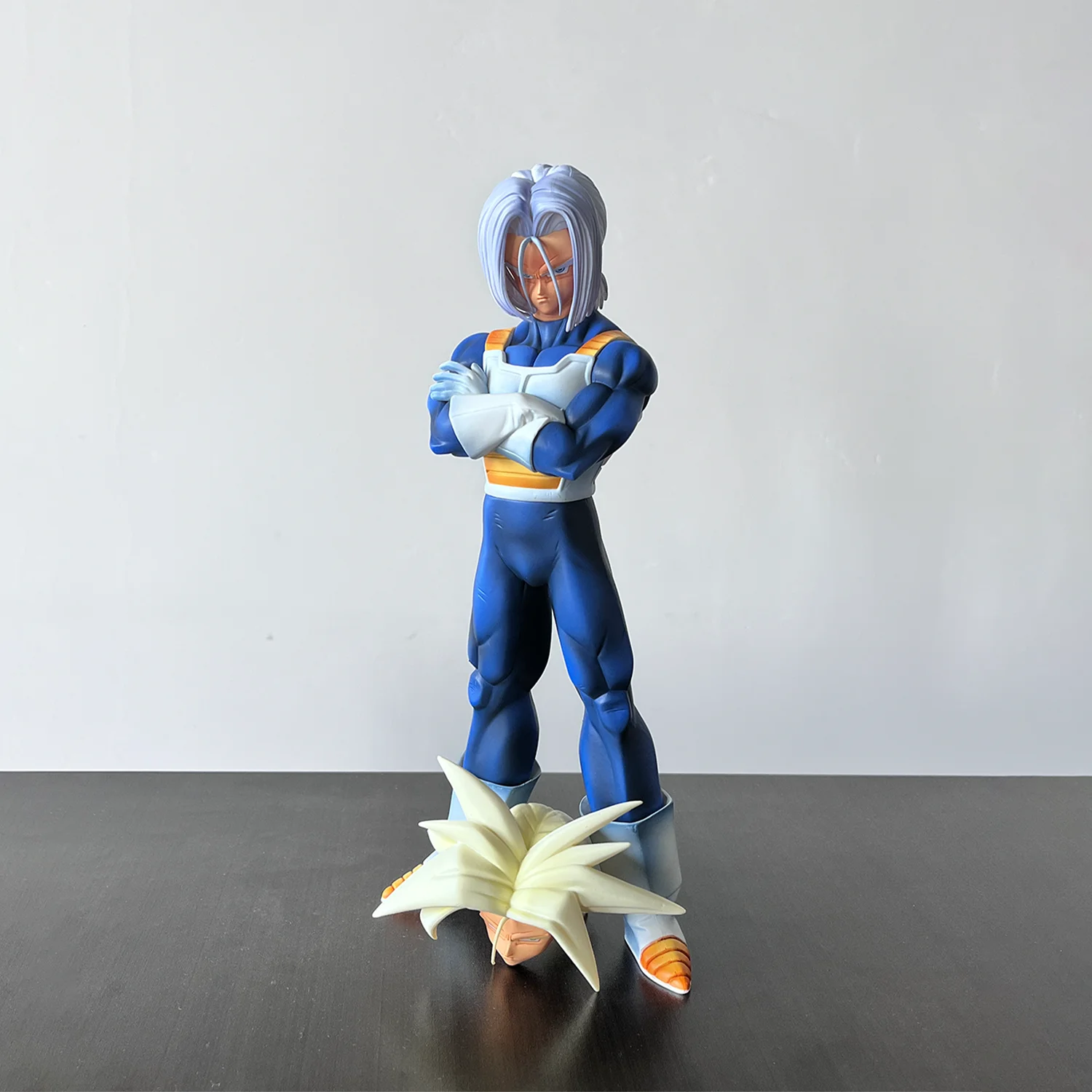 31cm Dragon Ball Anime Character Trunks Figure Double Head Super Saiyan PVC Statue Collectible Model Desktop Ornament Gift T