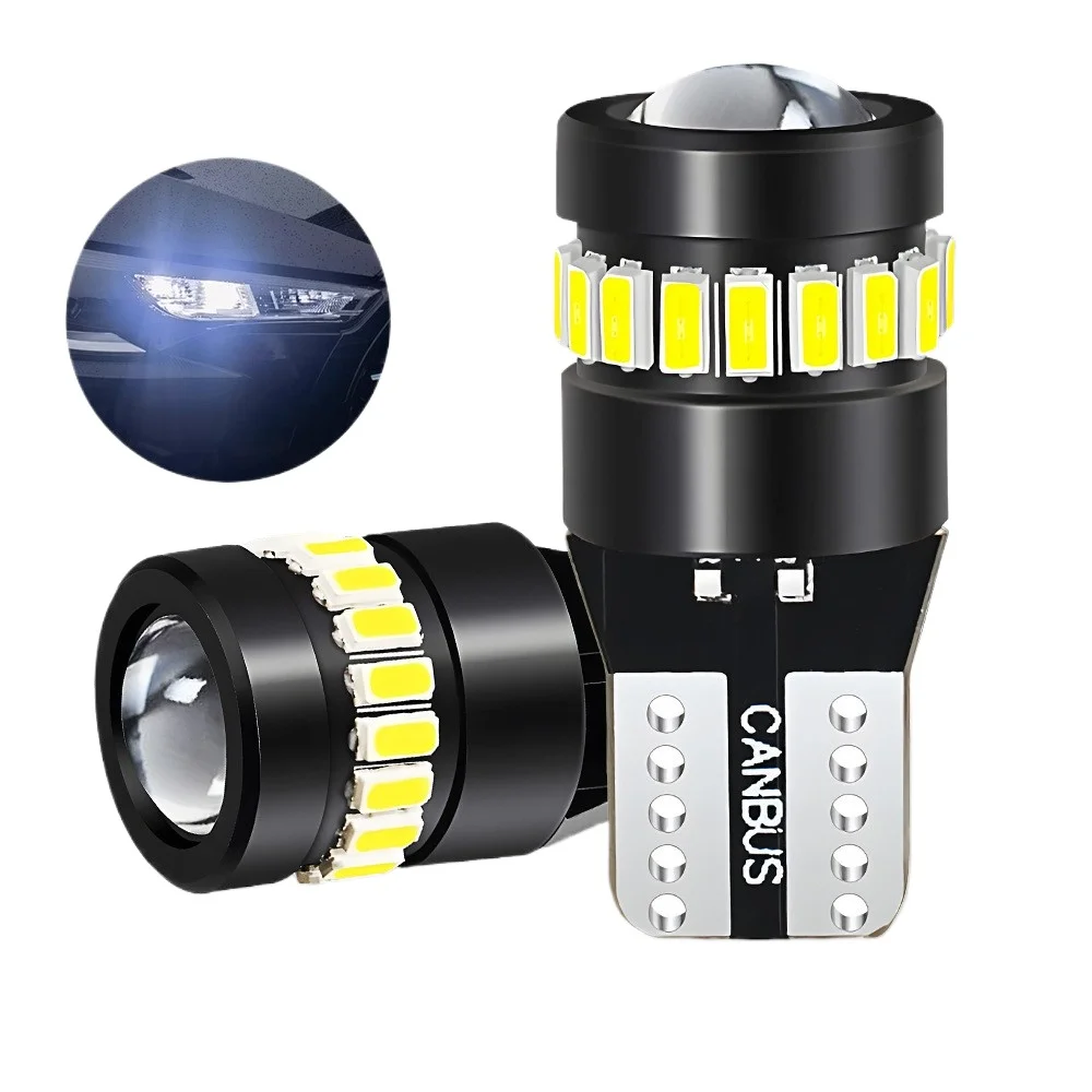 

2Pcs W5W T10 LED Bulbs Lens 18SMD3014+1SMD3030 12V Canbus Car Clearance Interior Dome Parking Signal Light for BMW Audi Mercedes