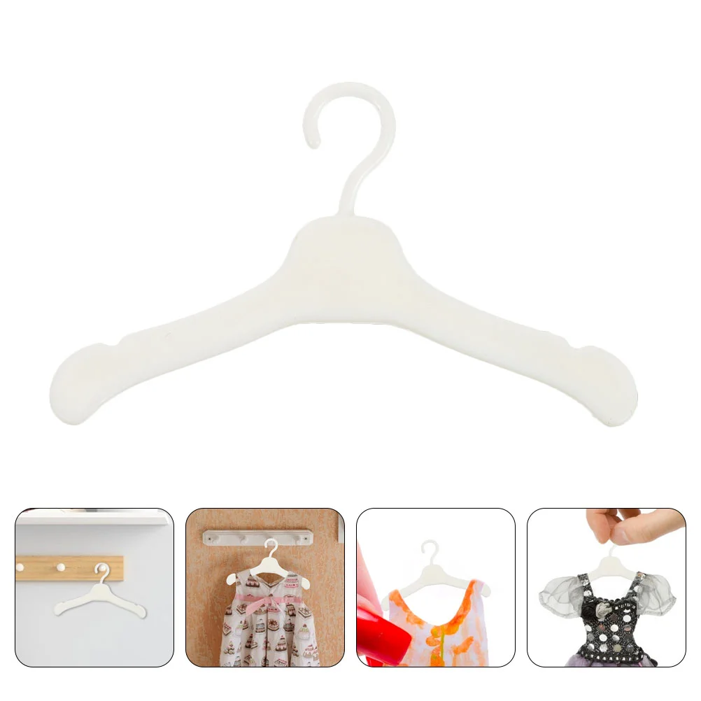 

100 Pcs Hanger Hanging Small Hangers Cloth Mini Coat for Dolls Clothes Exquisite Holder Girl Plastic Rack