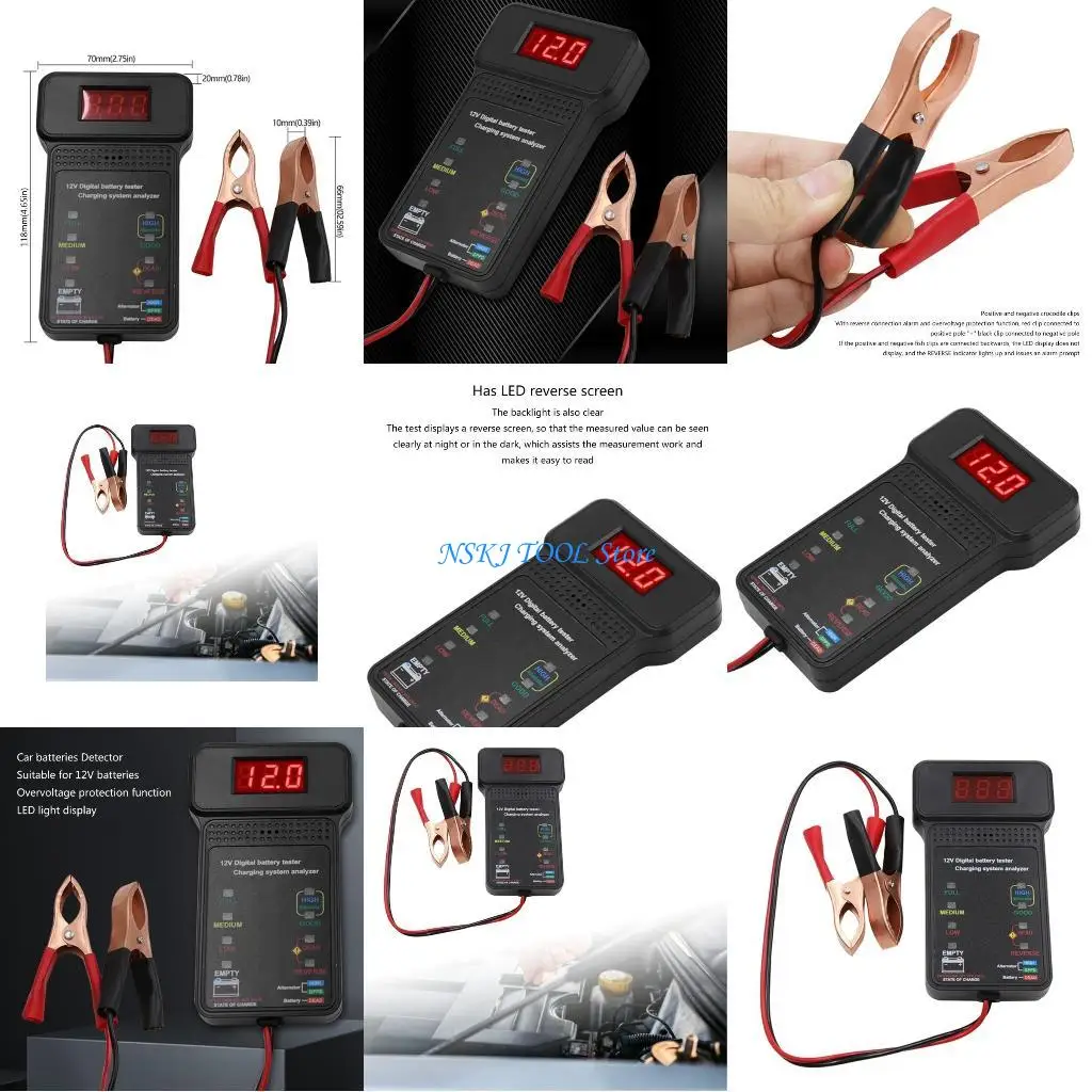 

L8RC Car Battery Tester Battery Measurement Tool Charging System Analyser