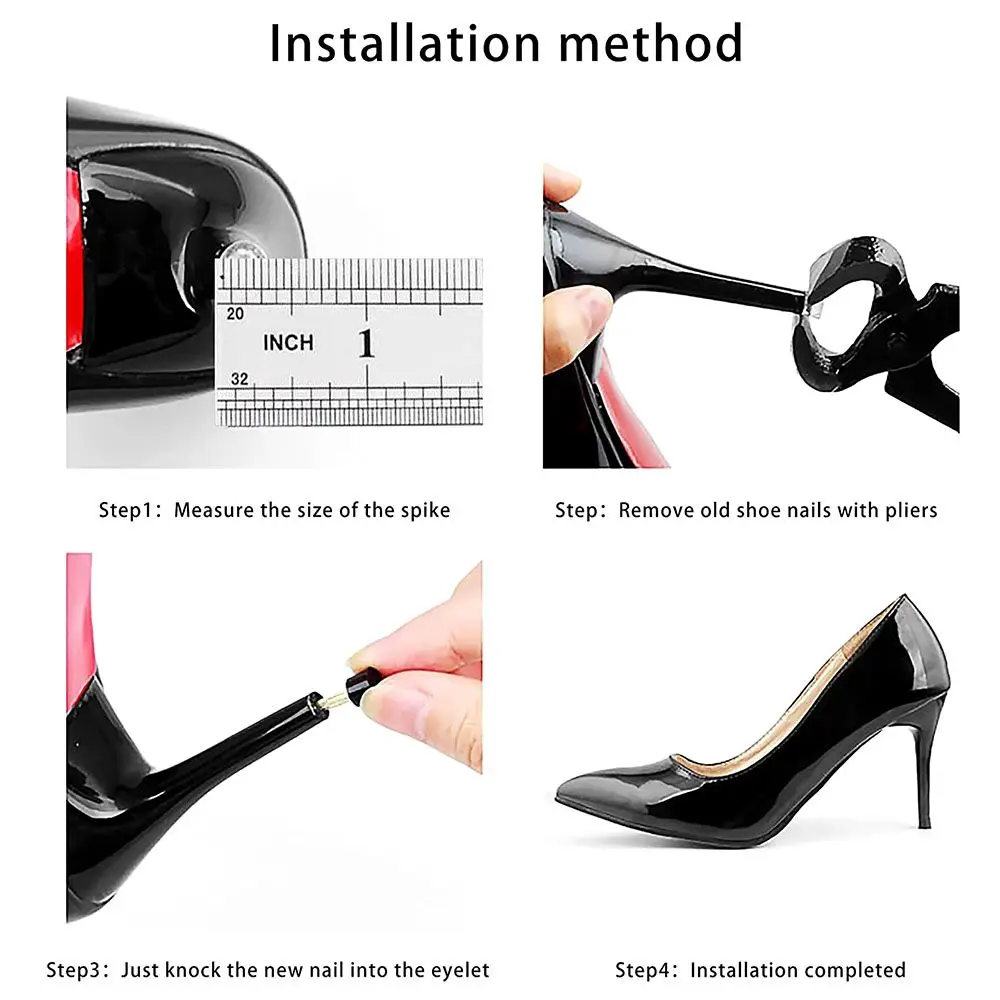 10pcs Women Shoes High Heel Repair Tips Pins Heel Stoppers Protect Dowel Lifts Replacement For High Heel Tips Taps image 6