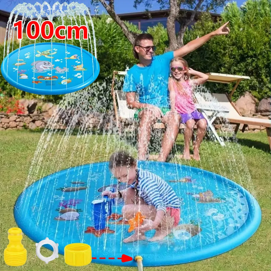 

Очень большой детский водный распылитель из ПВХ толщиной 100 см — идеально подходит для детей 6-8 лет | Игры на свежем воздухе и развлечения на газоне | Идеальная летняя игрушка для охлаждения