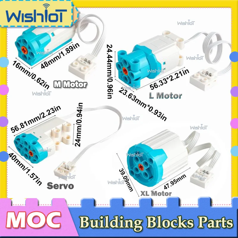 Servomotor educativo M/XL/L, piezas de bloques de construcción de alta tecnología, función de potencia, Motor RC, ladrillos, accesorios de modificación de juguetes DIY