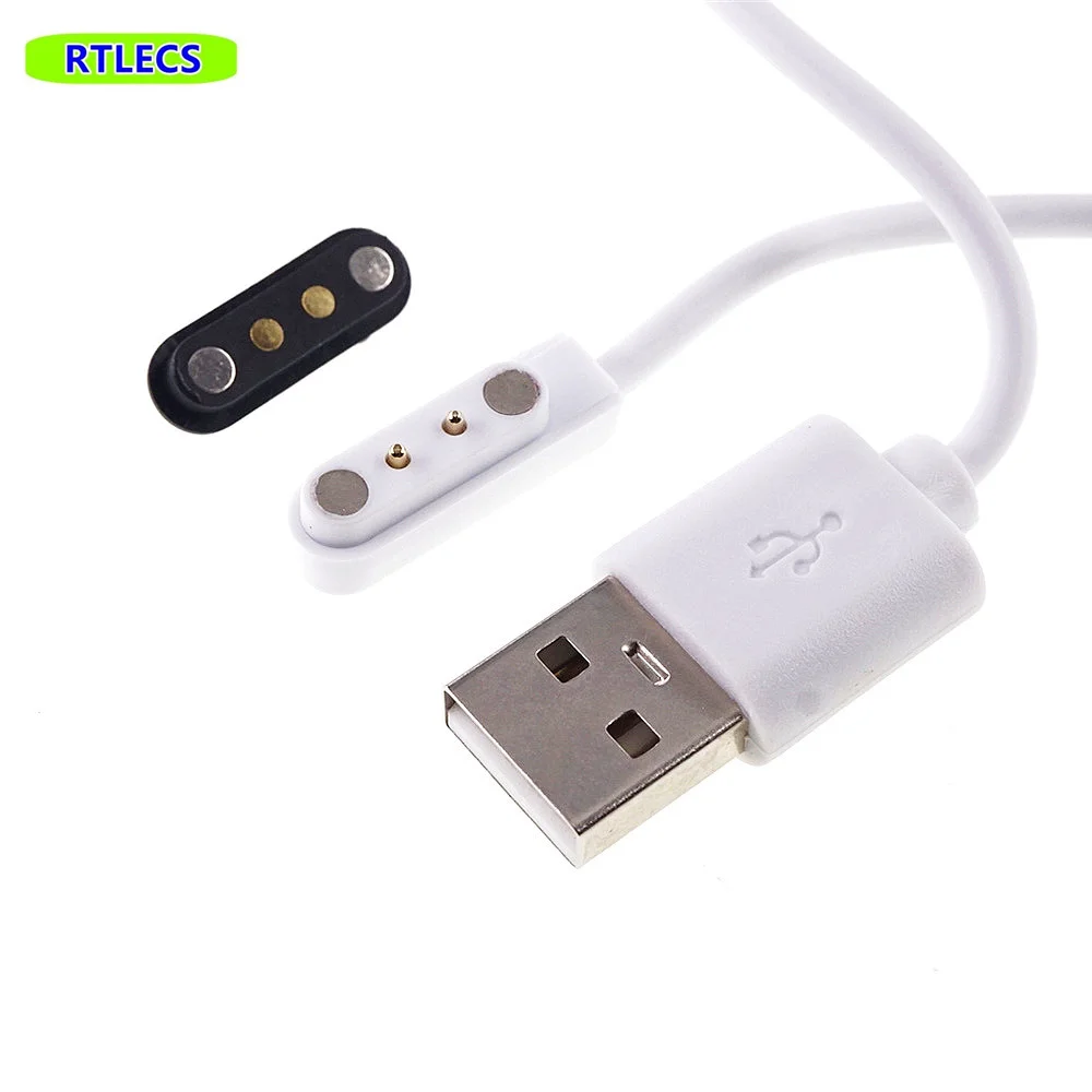 1 pcs Charging cable Smart Watch magnetic Pogo Pin Connector 2 Pin 4.0 mm Pitch smartwatch Adapter USB A Connector Male 60 cm