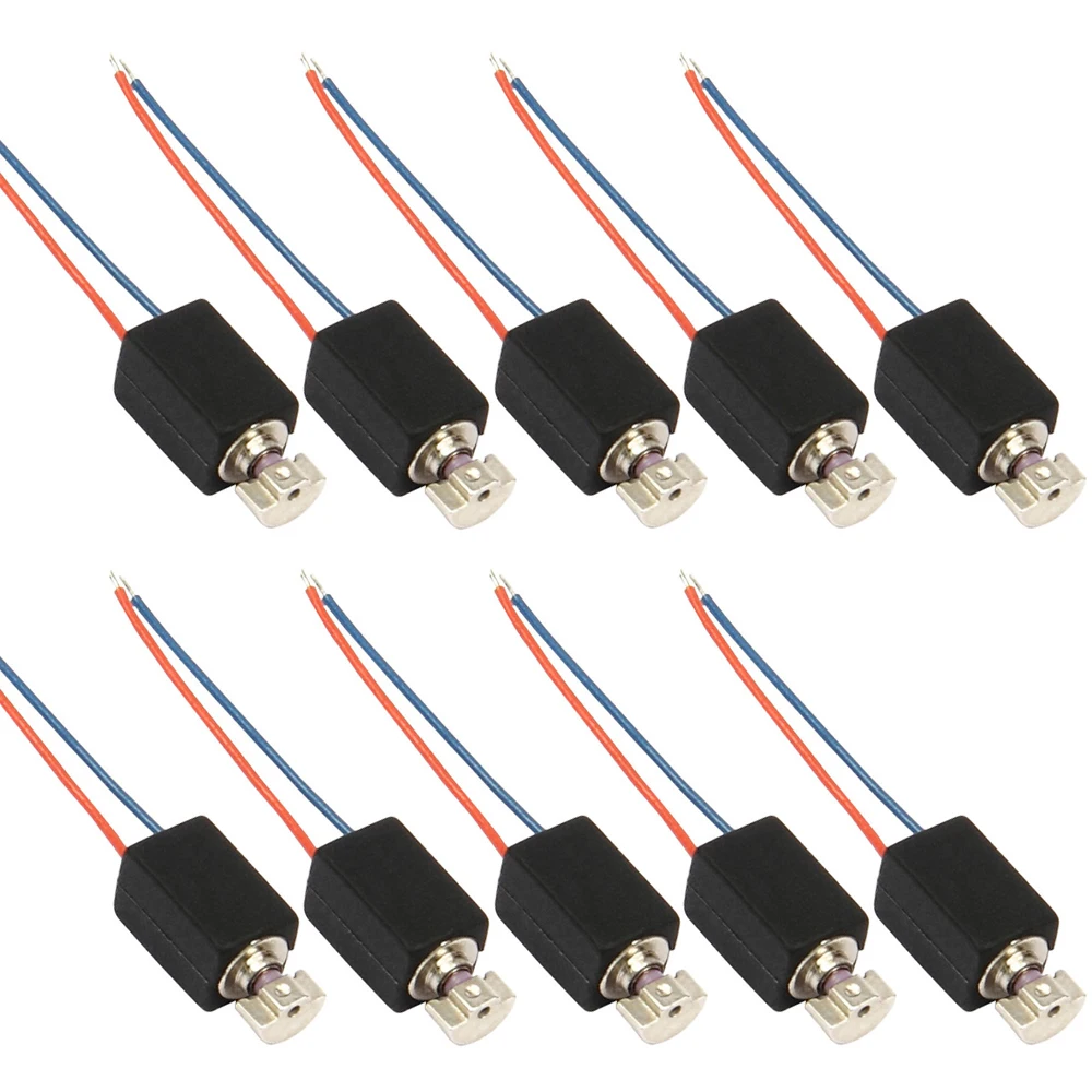 

10PCS Mini Micro 4mm*8mm Vibration Motor DC 3V-5V Hollow Cup Coreless Motor Small Micro DC Cylindrical Motor DIY Massager Toy