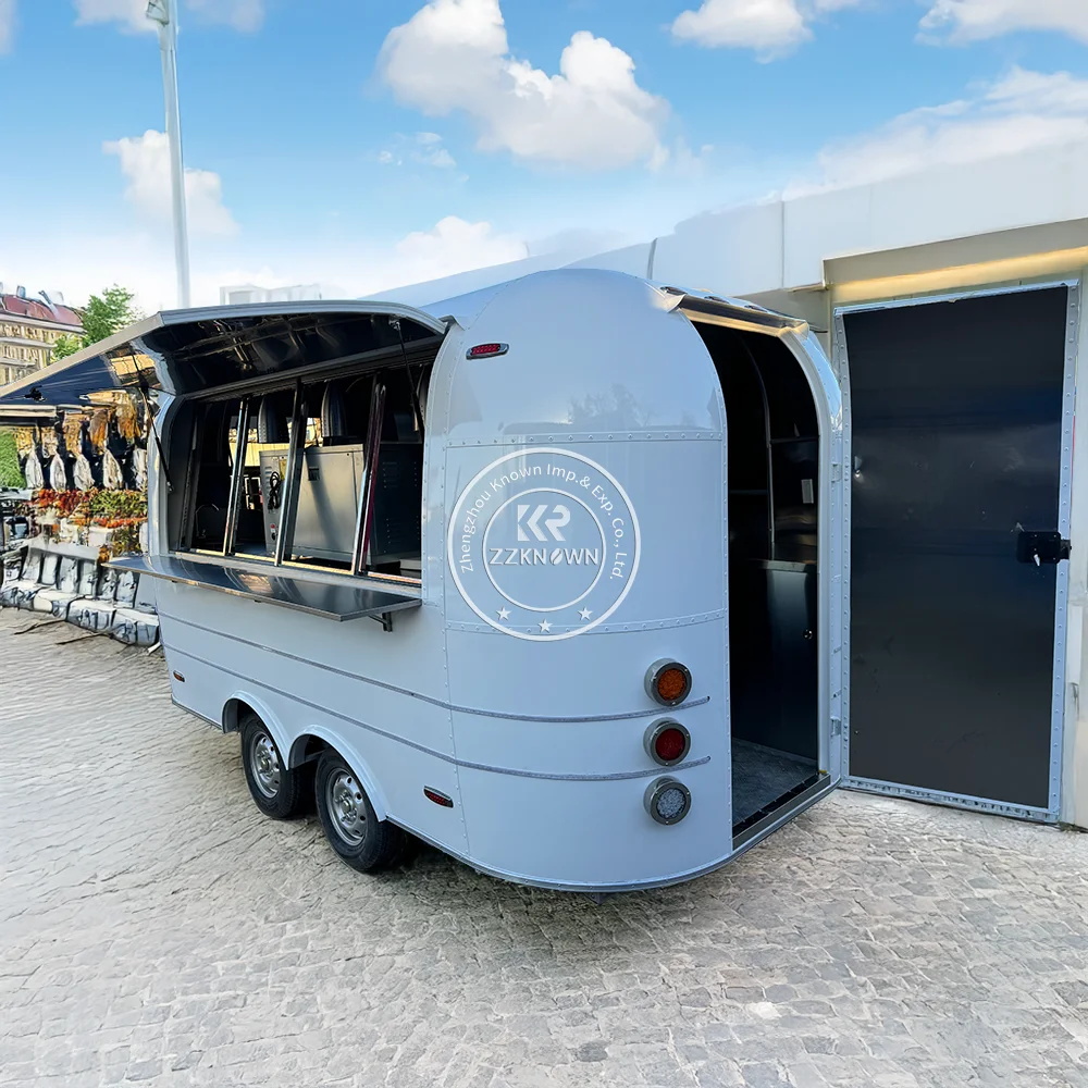 

2025 Concession Fast Food Trailers Fully Equipped Food Trucks for Catering With Porch Stainless Steel Food Truck