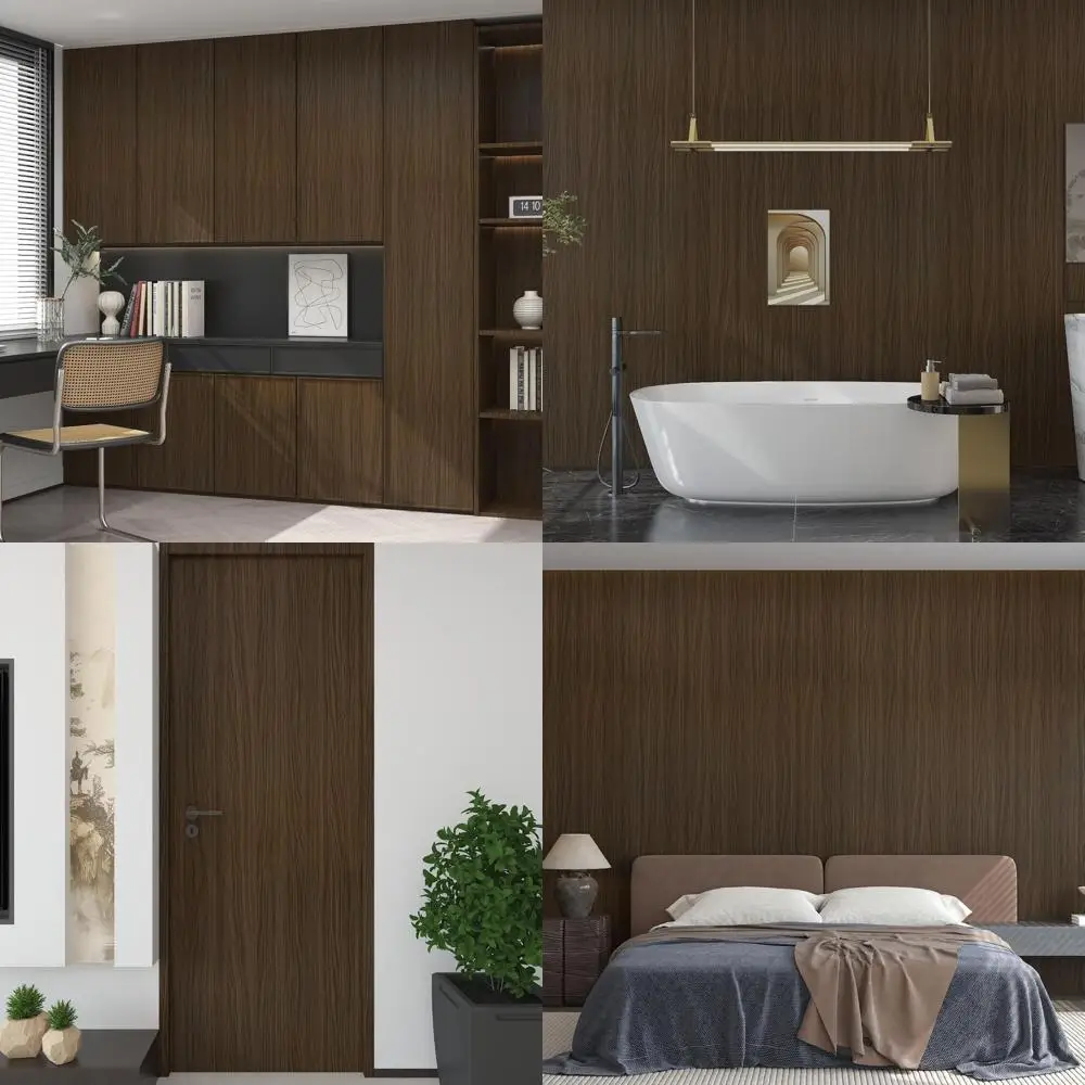 

Extra Wide Thickened Brown Wood Grain Peel and Stick Wallpaper, Textured for Countertops, Desks, and Paneling, 48 x 197