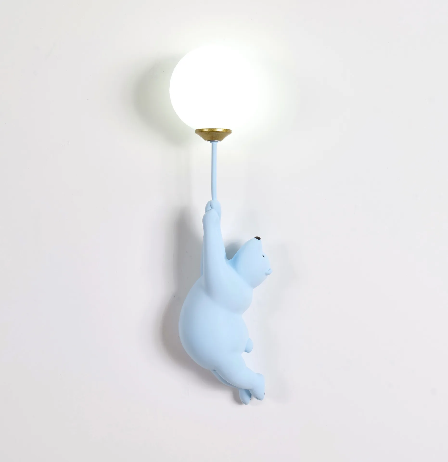 Imagem -05 - Lâmpada de Parede Urso dos Desenhos Animados para o Quarto das Crianças Cabeceira Interior Luzes Impressão 3d Lua Iluminação Azul Branco Rosa g9