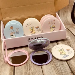 Mini Double Sided Portable Mirror Cute Cartoon Single Mirror Circular Makeup Mirror Maquiagem Vanity Mirror Handheld Mirror Gift