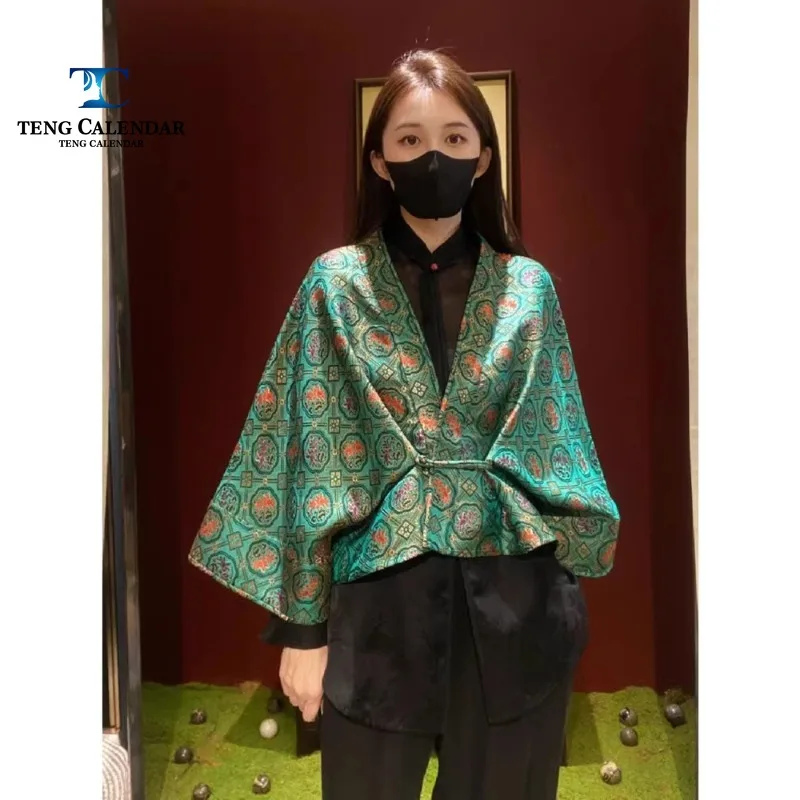 Chinese Style Printed Shirt for Women, New Spring Clothing, High-end and Unique Zen Style, Socialite Fanzao Street 2-Piece Set