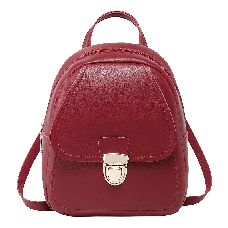 Hot Sale Fashion Women Girls Mini Backpack Solid Color Leather Shoulder School Rucksack Ladies Holiday Travel Bags 2022 Newest