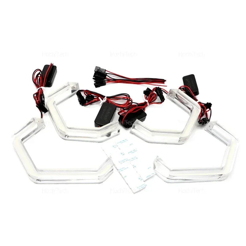 For BMW E46 325ci 330ci Convertible Coupe 2004 2005 2006 M4 Style Lemon Yellow Ring Angel Eyes LED White Light Rings Kit DRL view 6