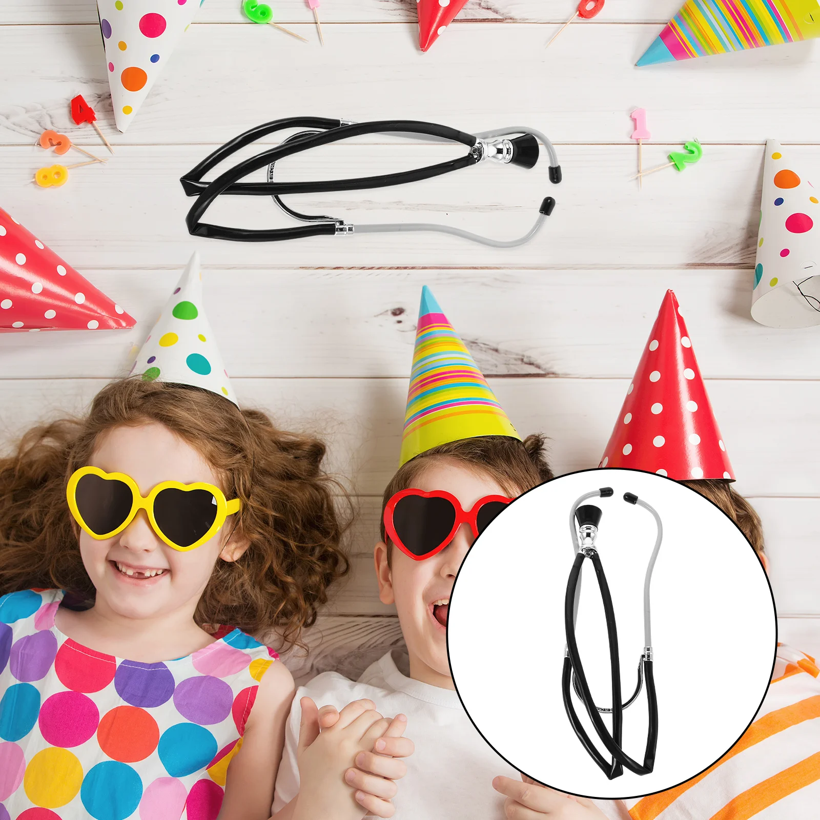 4Pcs Realistic Stethoscope Cosplay Set Nurse Accessories Costume Pretend Play Doctor Medical Simulation Props for Kids Role