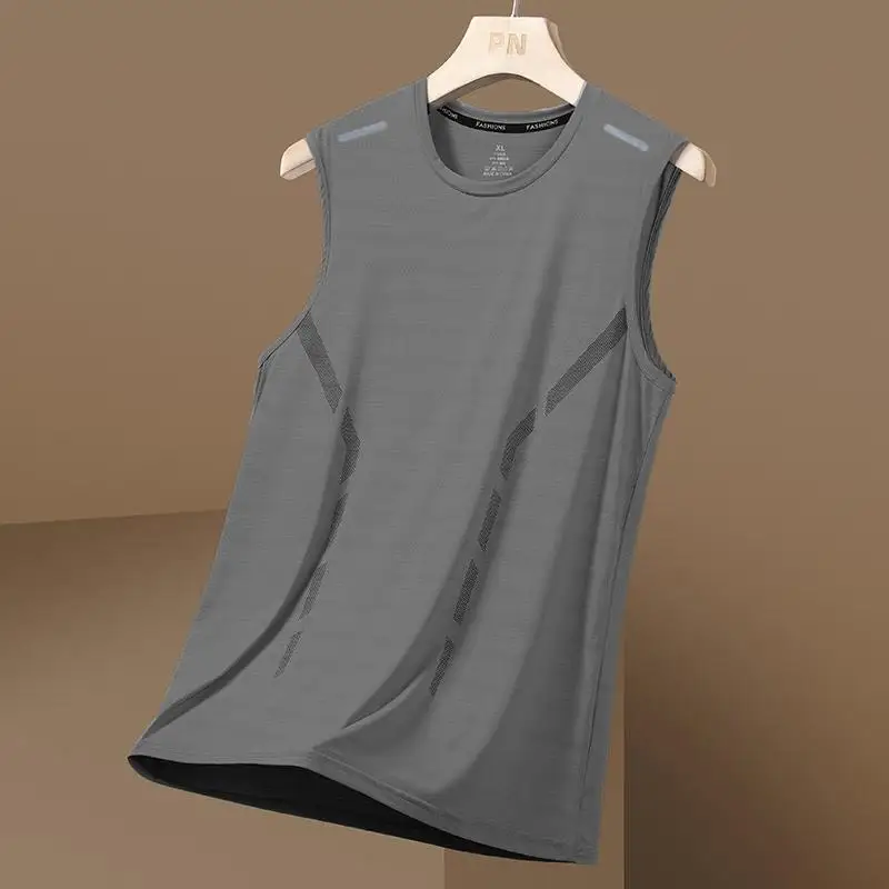 New Sports Quick Dry Men's Vest Summer Outdoor New Gym Fitness Quick Dry Clothing Breathable Lightweight Plus Size O-neck Tank image 5