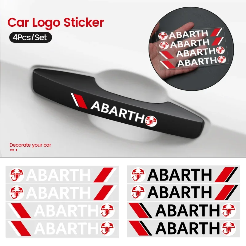 4pcs Exterior Car Sticker Decal Suitable for Abarth 500X 600 Panda Tipo Doblo Pulse Strada Mobi Fullback Window Mirror Decoratio