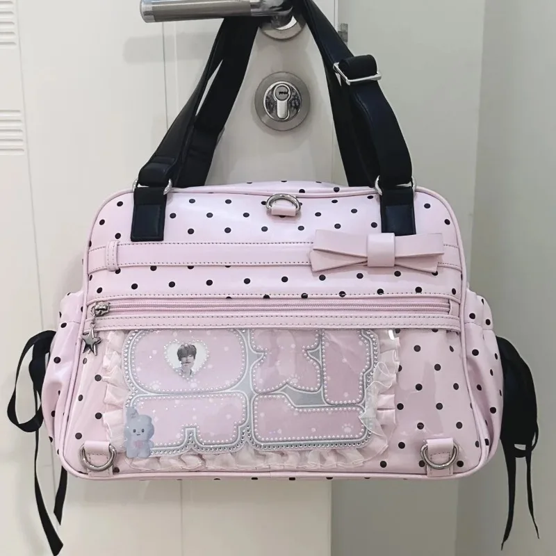 New  JK Uniform Shoulder Bag Star Chasing Comic Show Y2K Crossbody Gift Sweet Girl's Pink Bow Ulzzang Ita Dolls Bag