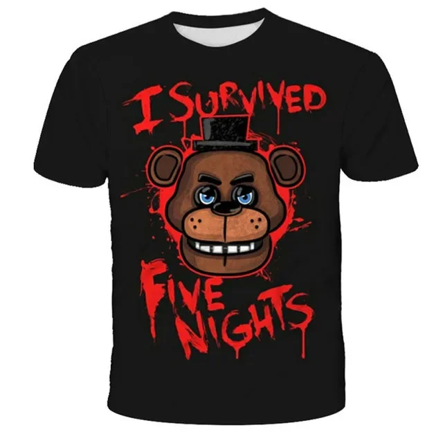 Birthday Kids T Shirt Five Nights At Freddy 3d Printed T Shirts Boys Girls Fashion Short Sleeve Tshirts FNAF Clothes for Boys