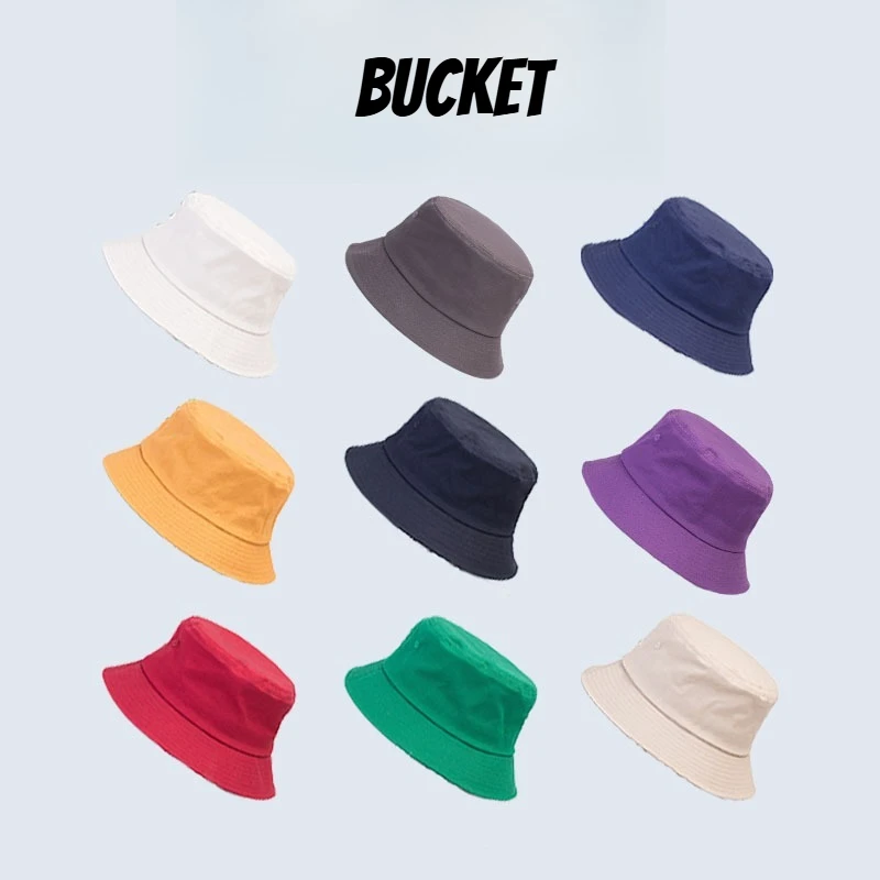Men's and Women's Bucket Hats Summer Sun Beach Cap Summer Travel Beach Sun Hat Outdoor Hat Solid Color Multiple Colors and Sizes