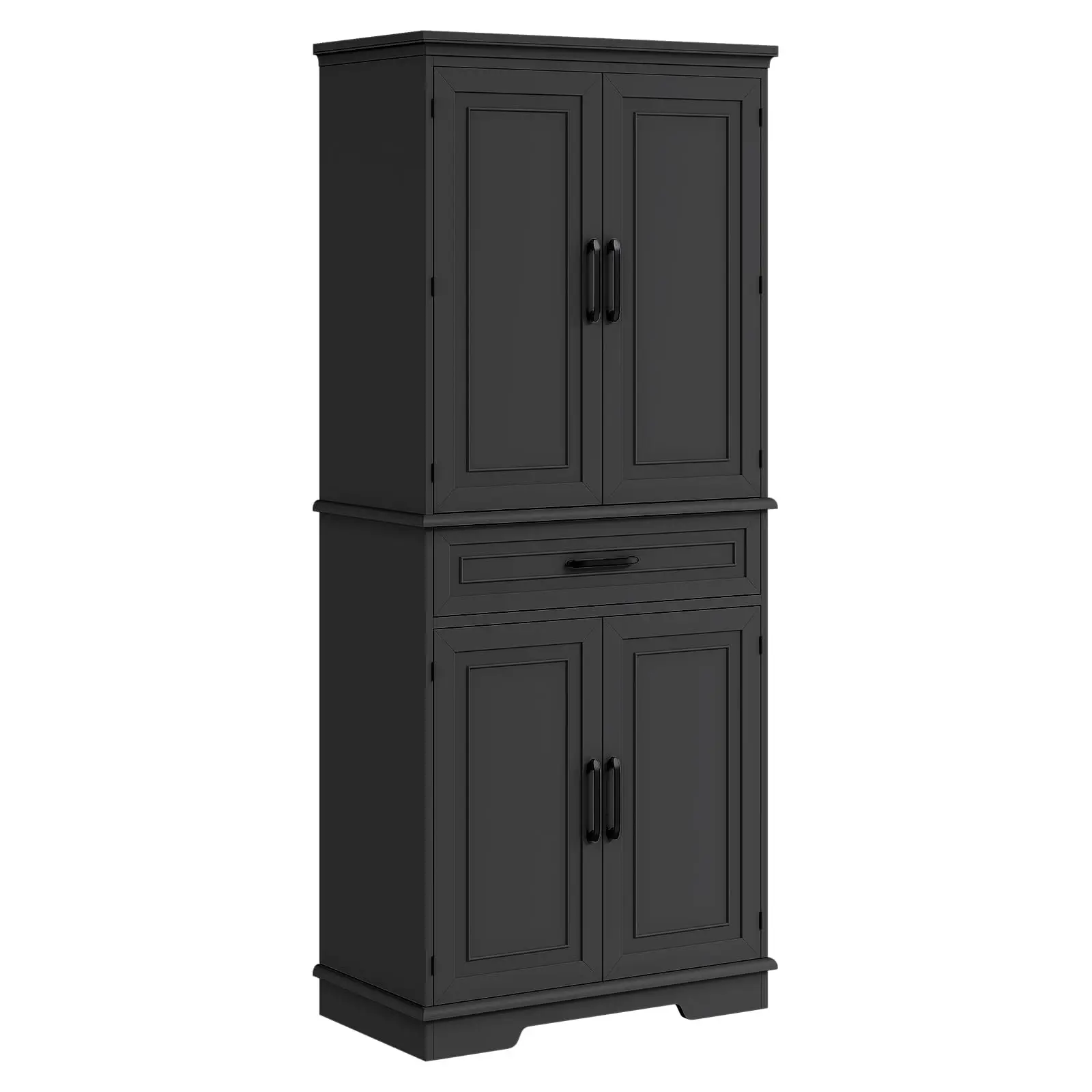 72Inch Tall Pantry Cabinet, Farmhouse Kitchen Storage Cabinet with Drawer, 4 Adjustable Shelves, 6 Door Shelves, Kitchen Pantry